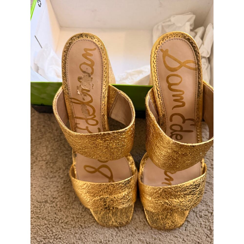 Sam Edelman Gold Mule Sandals Size 9